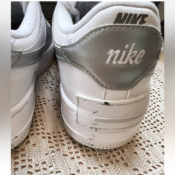 Nike Air Force 1 Shadow Metallic Silver White  Women’s Size 8.5 - Picture 5 of 10